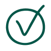 A simple green checkmark inside a circle on a white background.